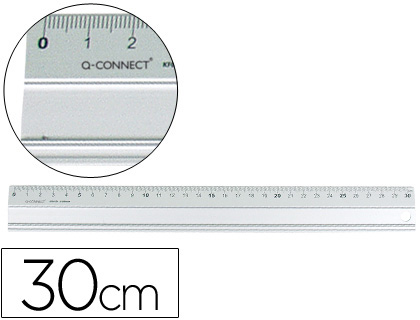 REGLA Q-CONNECT METALICA ALUMINIO 30 CM