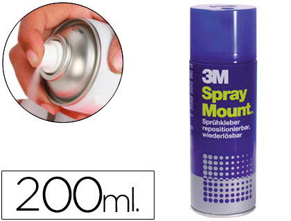 PEGAMENTO 3M SPRAY MOUNT ADHESIVO REPOSICIONABLE POR TIEMPO LIMITADO BOTE DE 200 ML