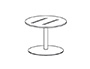 MESA DE CENTRO ROCADA MEETING 3007ATW04 ESTRUCTURA METALICA BLANCA TABLERO MADERA BLANCO ALTURA 50 CM DIAMETRO 50 CM