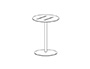 MESA DE CENTRO ROCADA MEETING 3008ATW04 ESTRUCTURA METALICA BLANCA TABLERO MADERA BLANCO ALTURA 100 CM DIAMETRO 50 CM