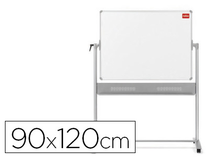 PIZARRA BLANCA NOBO CLASSIC MOVIL DOBLE CARA MAGNETICA DE ACERO VITRIFICADO CON BANDEJA PARA ROTULADORES 90X120 CM