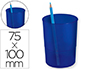CUBILETE PORTALAPICES Q-CONNECT AZUL TRANSLUCIDO PLASTICO REDONDO DIAMETRO 75 MM ALTO 100 MM