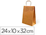 BOLSA KRAFT BASIKA NATURAL RECICLADO 90 GR ASA RETORCIDA TAMAO 