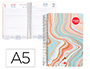 AGENDA ESPIRAL LIDERPAPEL SYROS 15X21 CM 2023 DIA PAGINA SIMPLE ESPIRAL COLOR ONDAS PAPEL 60GR