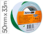CINTA ADHESIVA TARIFOLD SEGURIDAD PARA MARCAJE Y SEALIZACION DE SUELO 33 MT X 50 MM COLOR BLANCO/VERDE