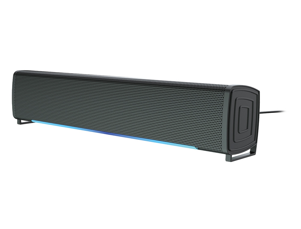 BARRA DE SONIDO Q-CONNECT PARA PC CON ILUMINACIN LED COLOR NEGRO