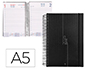 AGENDA ESPIRAL LIDERPAPEL OLBIA A5 2025 DIA PAGINA COLOR NEGRO PAPEL 60 GR