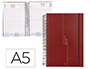 AGENDA ESPIRAL LIDERPAPEL OLBIA A5 2025 DIA PAGINA COLOR ROJO PAPEL 60 GR