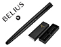 BOLIGRAFO BELIUS NEPTUNO ALUMINIO TEXTURA WAVY COLOR NEGRO TINTA AZUL CAJA DE DISEO