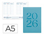 AGENDA ENCUADERNADA LIDERPAPEL CRETA 150X210 MM 2026 SEMANA VISTA AZUL CLARO PAPEL 70 GR FSC