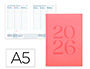 AGENDA ENCUADERNADA LIDERPAPEL CRETA 150X210 MM 2026 SEMANA VISTA ROSA PAPEL 70 GR FSC