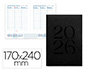 AGENDA ENCUADERNADA LIDERPAPEL CRETA 170X240 MM 2026 SEMANA VISTA NEGRO PAPEL 70 GR FSC