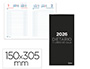 DIETARIO LIDERPAPEL 2026 DOS TERCIOS 150X305 MM DIA PAGINA COLOR NEGRO PAPEL 70 GR FSC