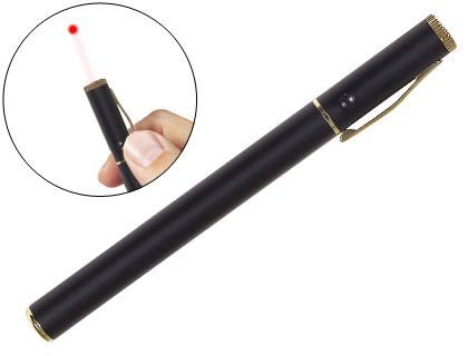 PUNTERO LASER Q-CONNECT HAZ DE LUZ ROJA METALICO COLOR NEGRO