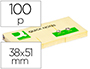 BLOC DE NOTAS ADHESIVAS QUITA Y PON Q-CONNECT 38X51 MM CON 100 HOJAS