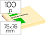 BLOC DE NOTAS ADHESIVAS QUITA Y PON Q-CONNECT 76X76 MM CON 100 HOJAS