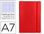 LIBRETA LIDERPAPEL SIMIL PIEL A7 120 HOJAS 70G/M2 CUADRO 4MM SIN MARGEN ROJO