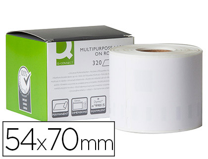 ETIQUETA ADHESIVA Q-CONNECT KF18540 COMPATIBLE DYMO 99015 TAMAO 54X70 MM CAJA CON 320 ETIQUETAS