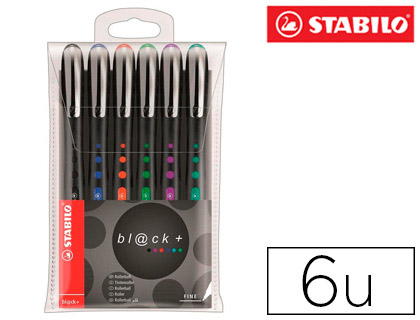 ROTULADOR STABILO ROLLER BALL BL@CK 0,3 MM ESTUCHE DE 6 UNIDADES COLORES SURTIDOS