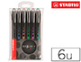 ROTULADOR STABILO ROLLER BALL BL@CK 0,3 MM ESTUCHE DE 6 UNIDADES COLORES SURTIDOS