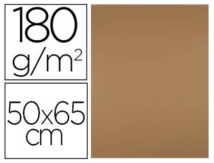 CARTULINA LIDERPAPEL 50X65 CM 180 GR MARRON ESCOLAR PAQUETE DE 25 HOJAS