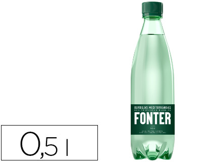 AGUA MINERAL NATURAL CON GAS FONTER BOTELLA DE 500ML