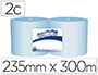 PAPEL SECAMANOS INDUSTRIAL AMOOS 2 CAPAS 235 MM X 300 MT COLOR AZUL PAQUETE DE 2 ROLLOS