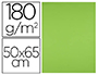 CARTULINA LIDERPAPEL 50X65 CM 180G/M2 VERDE PISTACHO PAQUETE DE 25 HOJAS